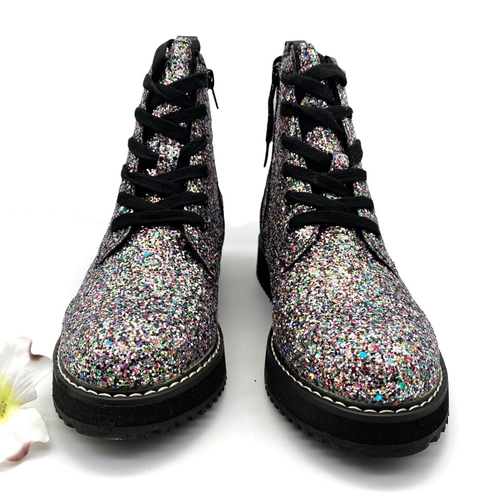10. NIB Madden Girl Tory Multi-Glitter Combat Boot, 4 - Picture 4 of 12
